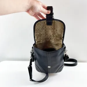 Vintage Coach Black Leather Soho Buckle Flap Crossbody Bag thumbnail 4