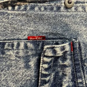 Vintage 80s Levis Sportswear Acid Wash‎ Denim Button Up Shirt Small Sequin Bow S thumbnail 16