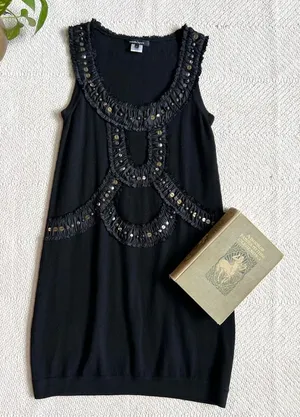 Nanette Lepore Cara Mia Wool & Silk Embellished Knit Mini Dress thumbnail 1