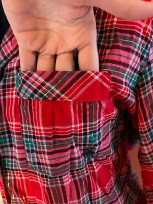 Victoria’s Secret plaid Christmas pajama button up shirt thumbnail 3