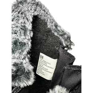 KHOMBU Jessica All Weather Faux Fur Cuff Ankle Boots Black Suede Leather 8 thumbnail 8