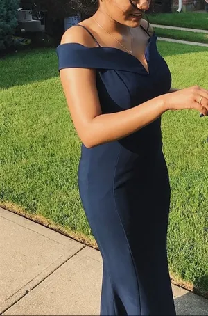 Navy Blue Formal Dress thumbnail 9