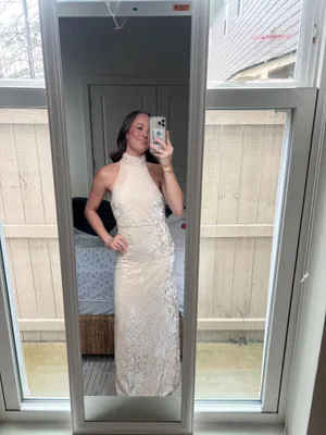 Anthropologie high neck velvet maxi dress thumbnail 3