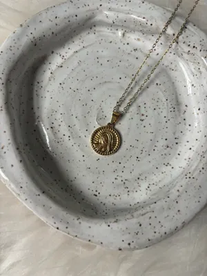 Dainty 18k gold plates rosemary necklace with earrings thumbnail 2
