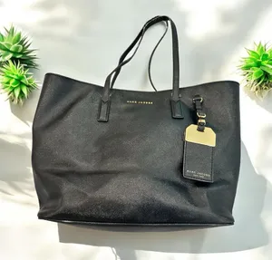 Marc Jacobs Black Saffiano Leather Luggage Tag Tote Bag thumbnail 1