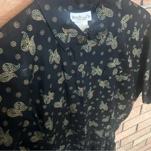 Vintage Blonde & Me Black and Gold Paisley Printed Dress READ** thumbnail 3