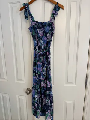 J.Crew Beachwear Smocked tie-shoulder dress in retro floral Size Small thumbnail 2