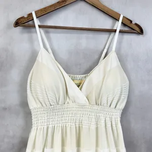 Stevie Lindsay Womens‎ Dress Large Cream Sheer Mesh Tiered Bridalcore Coquette thumbnail 2