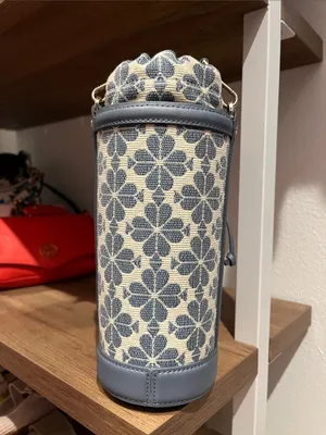 Kate Spade Spade Flower Jacquard Water Bottle Crossbody Holder Light Blue thumbnail 5