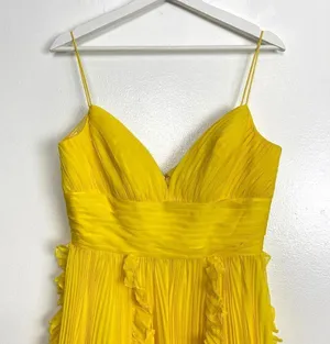 MAC DUGGAL Ruffle Chiffon Gown in Sunshine Size US 6 thumbnail 4