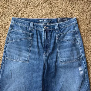 Women’s American Eagle Baggy Straight Jeans Size 14 Long thumbnail 4