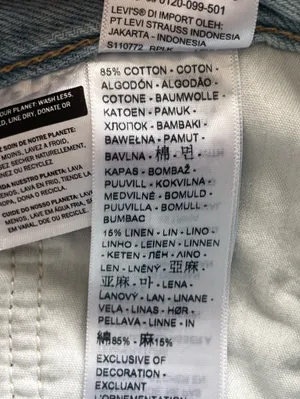 Levi’s Ribcage wide leg jeans linen and denim light wash NEW 27 thumbnail 13