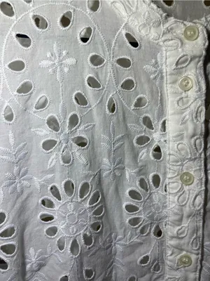 J. Crew White Eyelet Button-Front Dress thumbnail 4