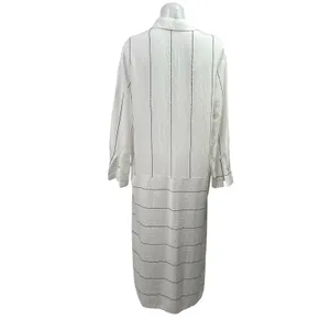 Zara Women's White Striped Long Sleeve Relaxed Button Down Midi Shirt Dress XS thumbnail 3