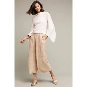 Anthropologie Gilded‎ Culottes Elevenses Women's Pants Palazzo Wide Leg M Gold thumbnail 3