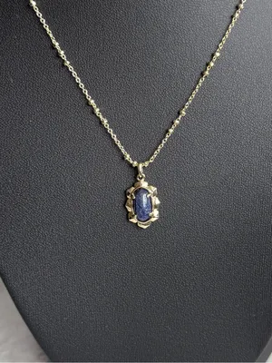 Kendra Scott Piper Gold Pendant Necklace in Blue Lapis thumbnail 3