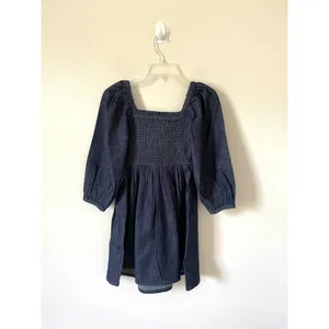 J. Crew Puff Sleeve Denim Mini Dress Denim Blue Size XXS NEW thumbnail 3