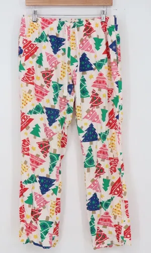 Old Navy Pajama Pants Womens M Christmas Tree Print Multicolor Holiday Excellent thumbnail 1