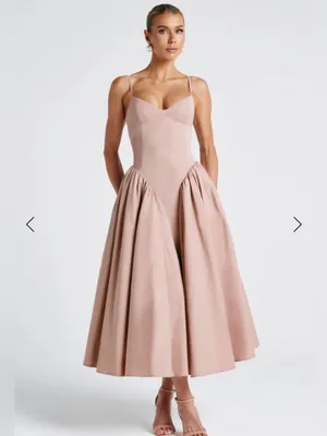 Babyboo NWT Women Medium Blush Soft Dusty Pink Balletcore Midi Princess Dress thumbnail 6