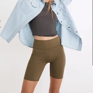MWL by Madewell Form High-Rise 7" Biker Shorts in Kale Green Medium thumbnail 1