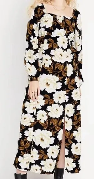 Old Navy Black and White Floral Long Sleeve Dress thumbnail 1