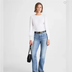 NWT Madewell Smocked Long-Sleeve Top in Soft Slub White Sz L - Small Mark thumbnail 2