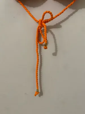 Zaful Orange Chevron Knit Bikini with Multicolor Stripes thumbnail 4