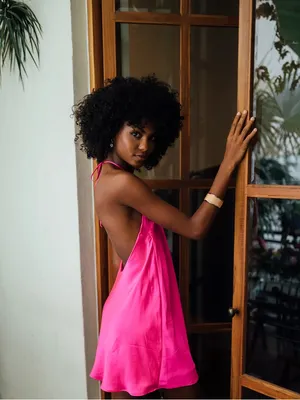 SHOW ME YOUR MUMU Jazzy Dress In Hot Pink Luxe Satin thumbnail 4