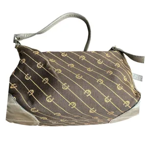 Etienne Aigner Vintage Monogram Logo Shoulder Bag Brown‎ Canvas Leather Trim thumbnail 9