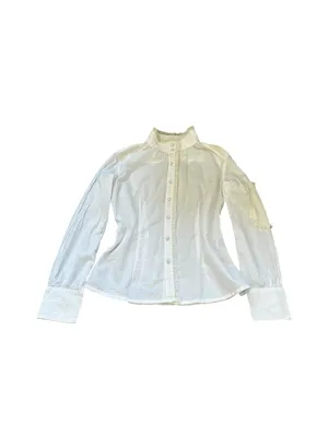 Lapis Victorian Blouse Lace Ruffle Trim Regency Feminine Romantic CottageCore thumbnail 2