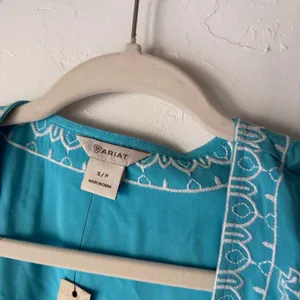 Ariat Misty Kimono Maui Blue‎ Open Front Embroidered Cardigan S/P NWT thumbnail 6