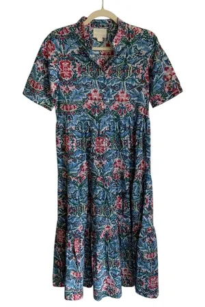 Becasa Floral Midi Popover Dress‎ size small thumbnail 1