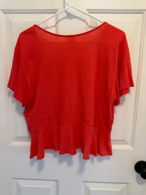 Free People We The Free Knot Me Tie-Front Cropped Shirt Size Large thumbnail 3