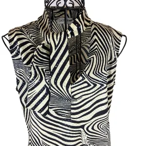 Vintage Y2K Jaipur Zebra Print Top Sparkle Sleeveless Mobwife Animal Print Large thumbnail 5