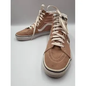 Vans Sk8-Hi Sneakers Pink Suede Canvas High Top Shoes Women Skater Retro 8.5 US thumbnail 2