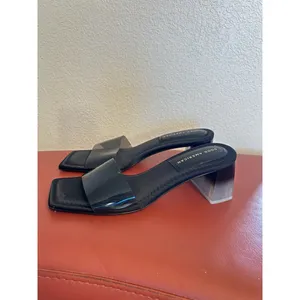 Good American Womens‎ Shoes Slides Sandals Block Heel Ombre Square Toe Black 8.5 thumbnail 4