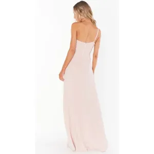 Show Me Your Mumu NWOT Shannon One Shoulder Formal Dress Maxi Size XS Dusty Blush Crisp thumbnail 3