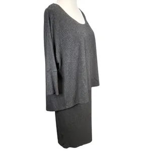 Soft Surroundings Women's‎ Gray Layered Overlay Sheath Dress Comfort Fit Small thumbnail 2