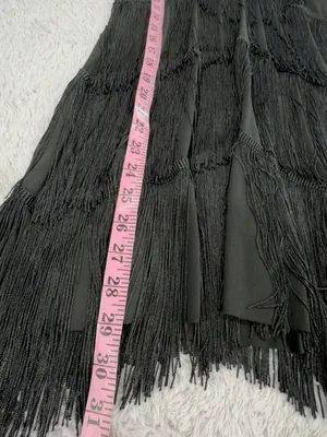 Black Fringe Slip Mini Dress - Women thumbnail 6
