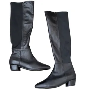 Naturalizer Reese Black Leather Over The Knee Square Toe Side Zip Boots 6M thumbnail 2
