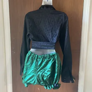 Sugar Kitty bloomers in emerald satin thumbnail 5
