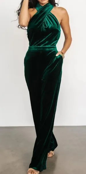 Baltic Born Cleopatra Crushed Velvet Jumpsuit New Without Tags thumbnail 1