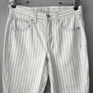 American Eagle Outfitters Tomgirl Jeans Size 6 X Long Blue White Striped Denim thumbnail 4