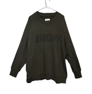 Aerie Sweatshirt Womens Large Olive Green Bright Star Studded Oversized Pullover thumbnail 1