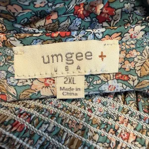 Umgee Maxi‎ Dress 2XL Floral Smocked Maternity Shoot Baby Shower Ruffle Feminine thumbnail 3