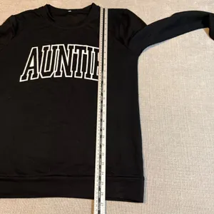 Auntie Sweatshirt Black Graphic Long Sleeve Pullover Size M‎ Varsity Lettering thumbnail 4