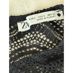 Zara Crop Top Womens Small Black Dark‎ Romantic Whimsygoth Witchy Boho Lace Goth thumbnail 2