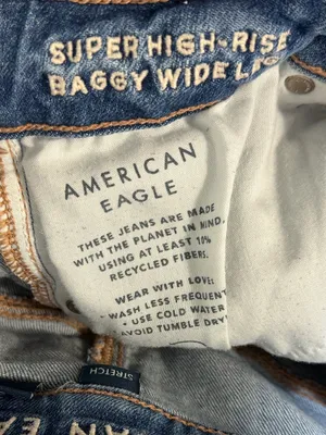 American Eagle Super High-Rise Baggy Wide Leg Jeans Size 4 Short Oversized thumbnail 6
