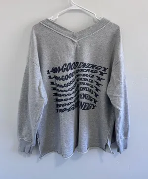 Aerie Wonder V Neck Sweatshirt good energy size M grey thumbnail 1