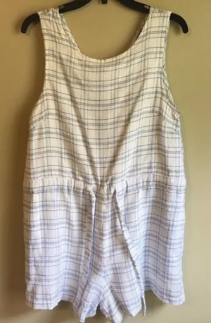 Minkpink medium blue and white romper‎ thumbnail 1